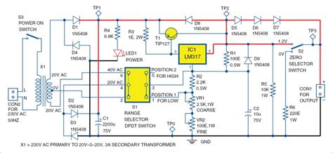 Designing 0 50v Variable Power Supply Using Lm317 Ic