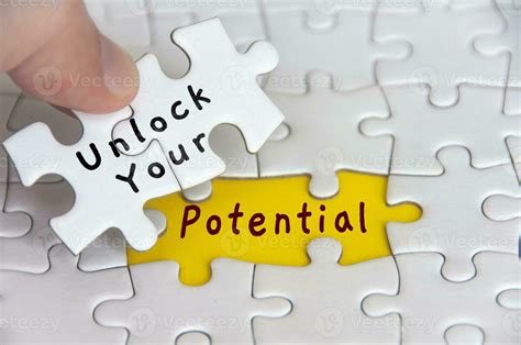 Unlock Your Potential Text On Jigsaw Puzzle Motivational And