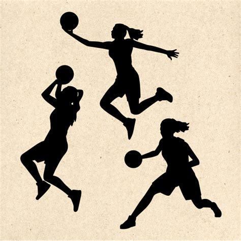 Girl Basketball Player Silhouette Svg Vector Clip Art Decal