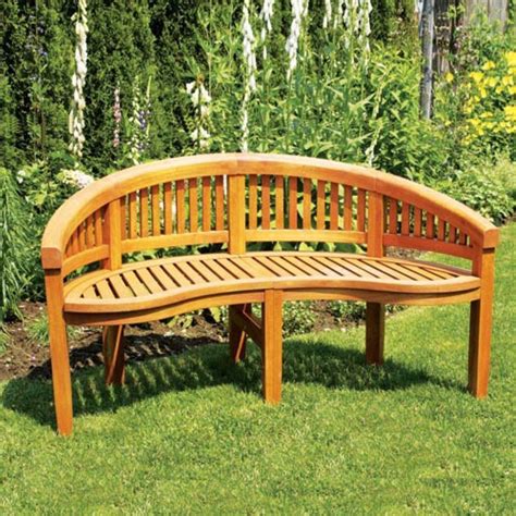 Achla Designs Monet Outdoor Curved Bench Natural Wood