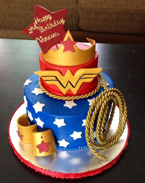 Wonder Woman Themed Happy Birthday Cake Wonder Woman Birthday Cake