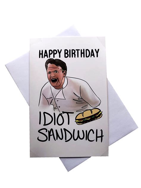 excited to share this item from my etsy shop gordon ramsay birthday card diy birthday quotes