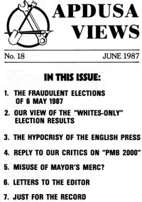 Apdusa Views June 1987 South African History Online