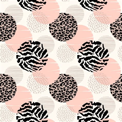Abstract Geometric Seamless Pattern With Animal Print And