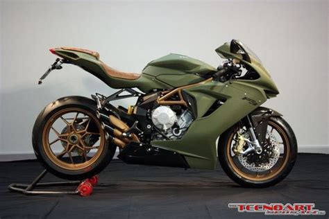 Mv Agusta F3 Army Green Realizzata Da Tecnoart Sersan In Collaborazione