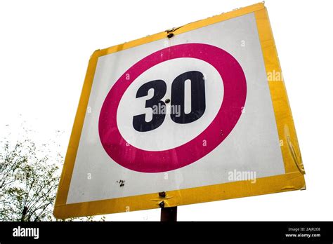 Traffic Sign 30 Km H Speed High Resolution Stock Photography And Images