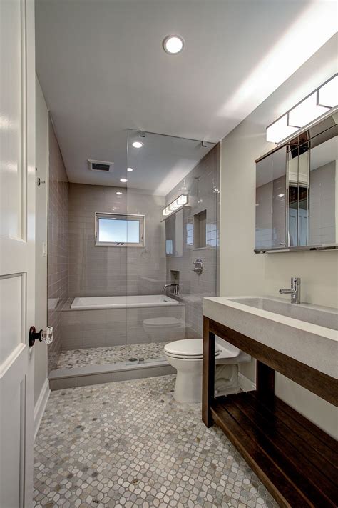It would have taken too much floor space and perhaps made the bathroom look cluttered. Guest bathroom with tub enclosed within glassed-in shower ...