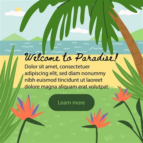 Exotic Island Scenery Beach Landscape Summer Vacation Banner