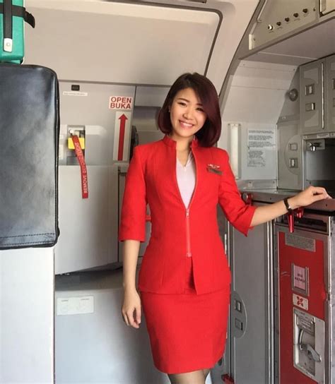 Airasia Malaysia Flight Attendant Fashion Sexy Flight Attendant