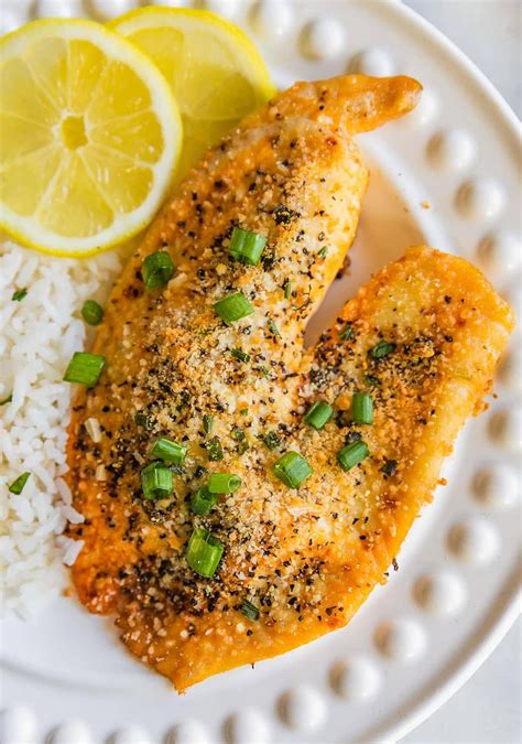 Spray with non stick spray. Easy Parmesan Crusted Tilapia Recipe (Baked Lemon Pepper ...