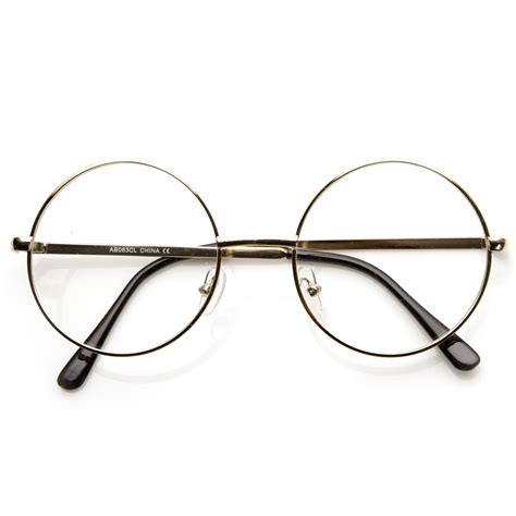 Vintage Lennon Inspired Clear Lens Round Frame Glasses 9222 Zerouv Clear Circle Glasses Round