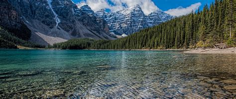 Download 2560x1080 Wallpaper Clean Lake Mountains Range