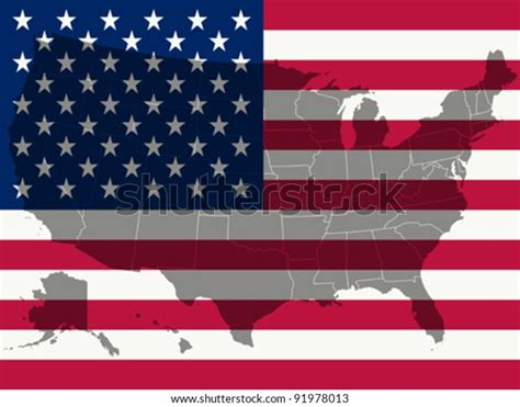 United States Flag Map Abstract Vector Stock Vector Royalty Free