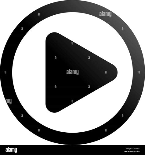 Play Button Icon Black Classic Gradient Isolated Vector