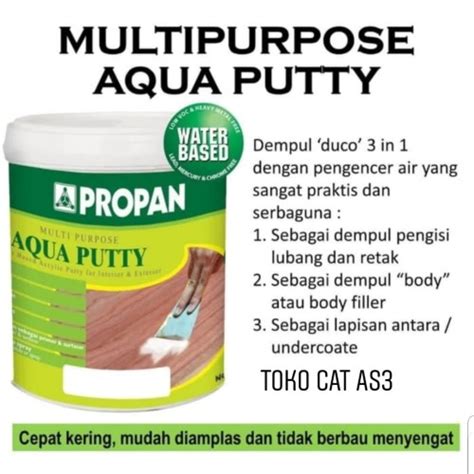 jual propan aqua putty dempul kayu water based for interior and exterior 1 kg kota medan toko
