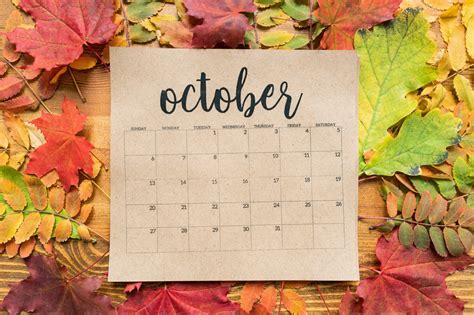 Overview Of October Calendar Sheet Stock Photos Motion Array