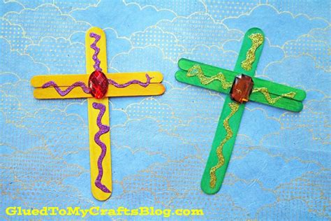 Popsicle Stick Crosses Kid Craft Idea For Easter Stick Cross Cross