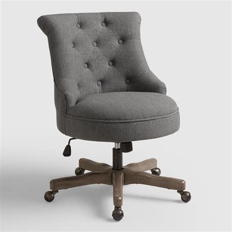 Charcoal Gray Elsie Upholstered Office Chair Fabric By