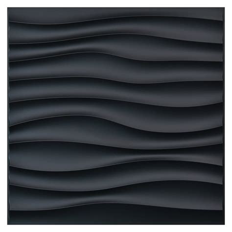 Art3d Black Wave Design V 197 In X 197 In Pvc 3d Wall Panel 12