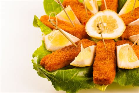 Fish Sticks Stock Image Image Of Copy Appetizer Lemon 26055759