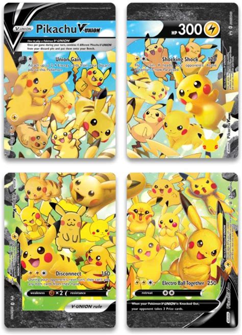 Pikachu V Union Set Of 4 Swsh Sword And Shield Promo Cards Pokemon