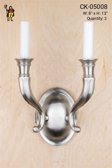 Modern Two Candle Silver Wall Sconce Wall Lights Collection City
