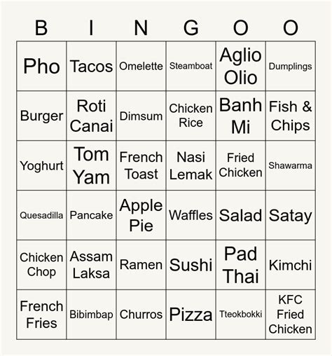 Play Food Bingo Online Bingobaker