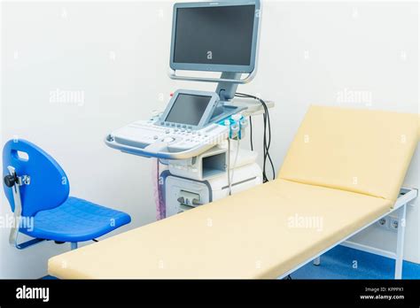 Interior Of Medical Room With Ultrasound Diagnostic Equipment In The