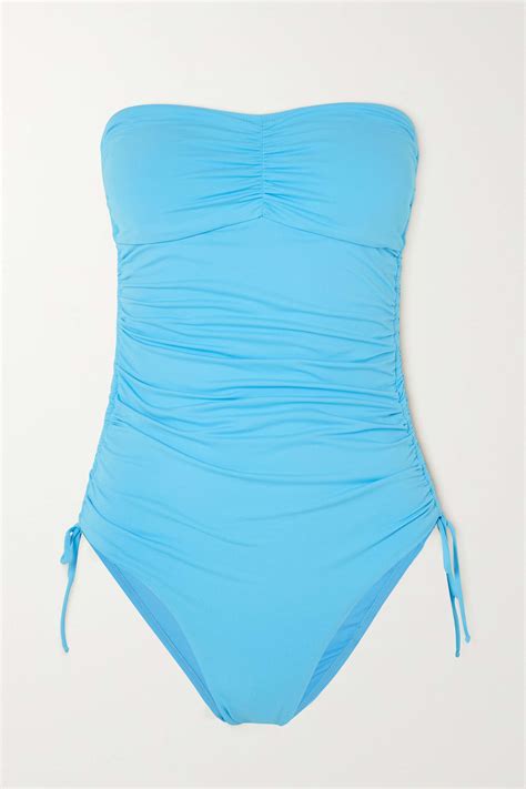 Melissa Odabash Sydney Ruched Bandeau Swimsuit Net A Porter