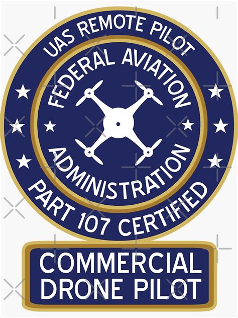 Faa Commercial Drone Pilot Sticker By Bcv122 Redbubble