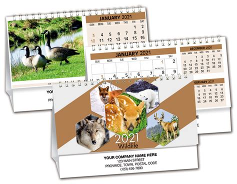 2021 Spiral Desk Calendar Wildlife Ref 3775e