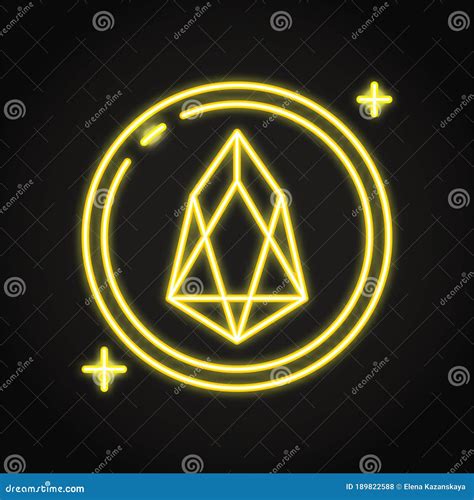 Eos Altcoin Symbol Icon In Neon Style Stock Illustration Illustration