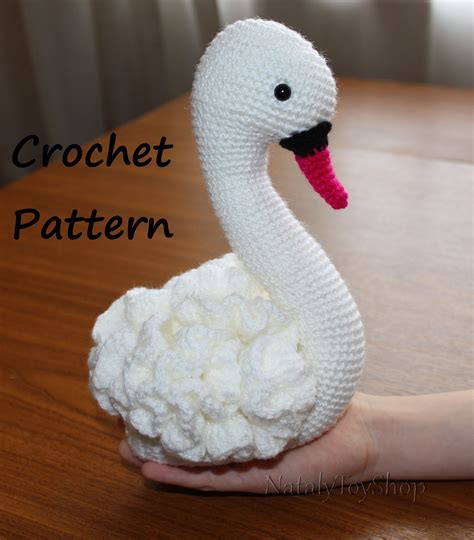 Crochet Pattern Swan Toy Amigurumi Pattern Swan Animal Pattern Bird