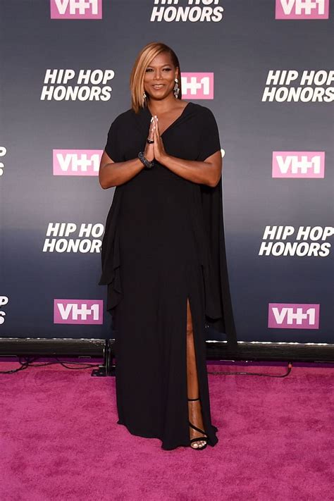 Queen Latifah Shows Off Her Chic Figure Dancing In A Black Slit Dress And High Heels Video