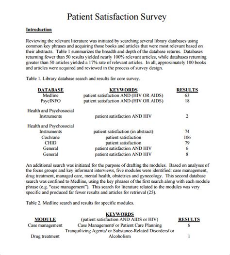 Free 10 Sample Patient Satisfaction Survey Templates In Pdf Ms Word