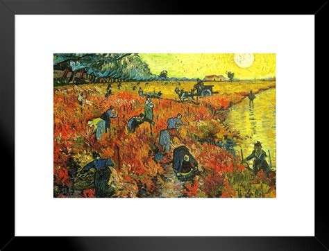 Vincent Van Gogh Red Vineyards Poster 1888 Vineyard Workers Near Arles Dutch Impressionist