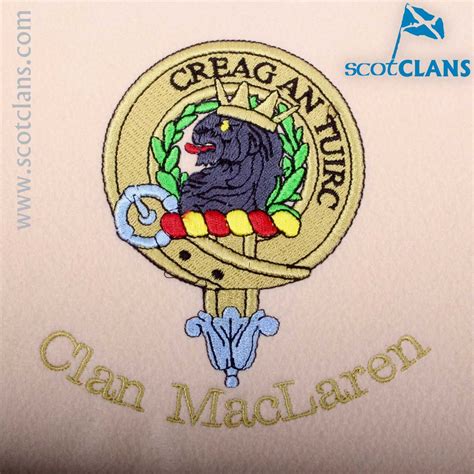 Maclaren Clan Crest Embroidered Scotclans Free Worldwide Shipping