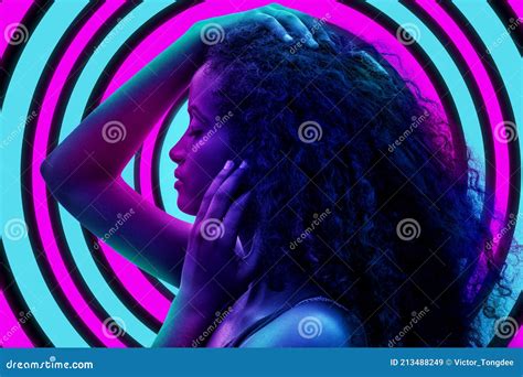 A Pop Art Style Portrait On Swirling Background Stock Image Image Of
