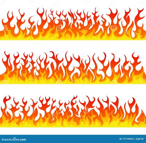 Seamless Fire Flame Fires Flaming Pattern Flammable Line Blaze Hot