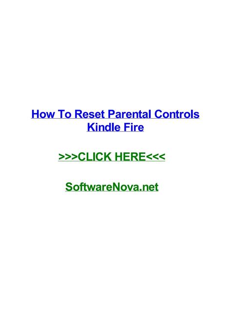How To Reset Parental Controls Kindle Fire By Natezxuq Issuu