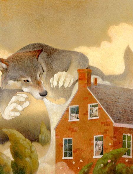 Big Bad Wolf Blows Down The House Red Riding Hood Art Big Bad Wolf