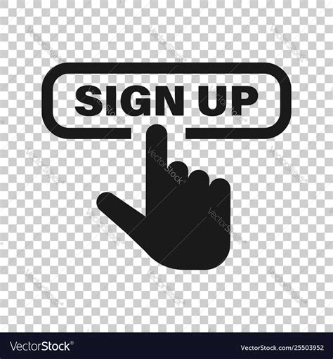 Sign Up Icon In Transparent Style Finger Cursor Vector Image