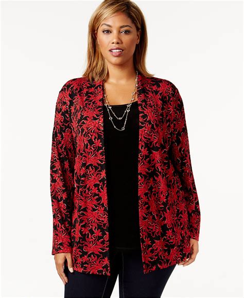 Jm Collection Plus Size Layered Look Printed Top Only At Macys Tops