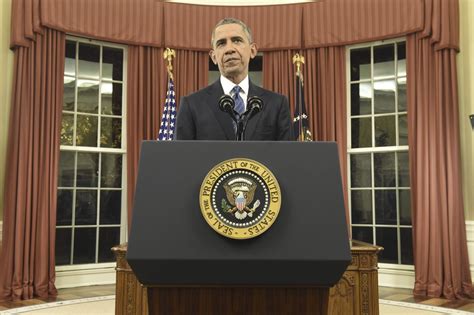 Why Was President Obama Standing During His Oval Office Address The