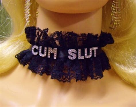 any size personalized choker black lace cum words sissy ddlg bdsm plus bitch ebay