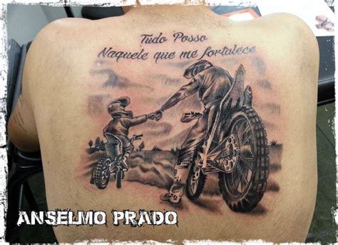 Tatuaje De Padre E Hijo En Moto