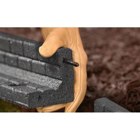 Rubberific Brickface 6 Pack 24 Ft Gray Rubber Landscape Edging Section