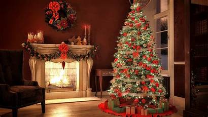 Christmas Fireplace Tree Near Wallpapers Backiee Merry