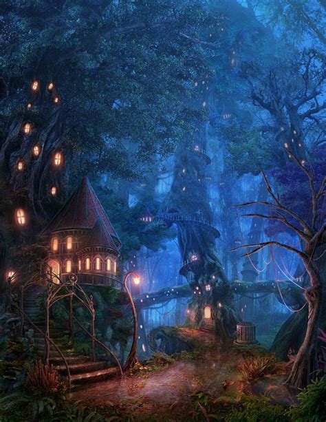 Tree House Forest By Realnam On Deviantart Fantasy Landscape Fantasy