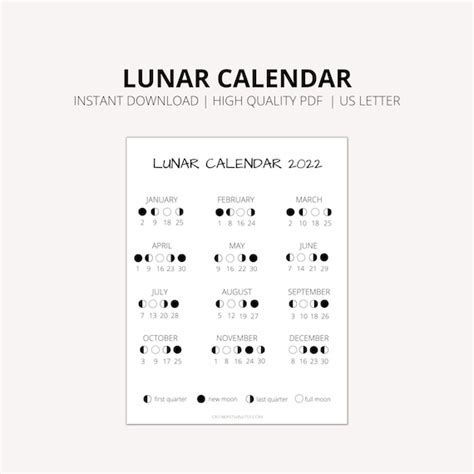 Moon Phase Calendar Cute Free Printable 2024 Lunar Calendar 55 Off